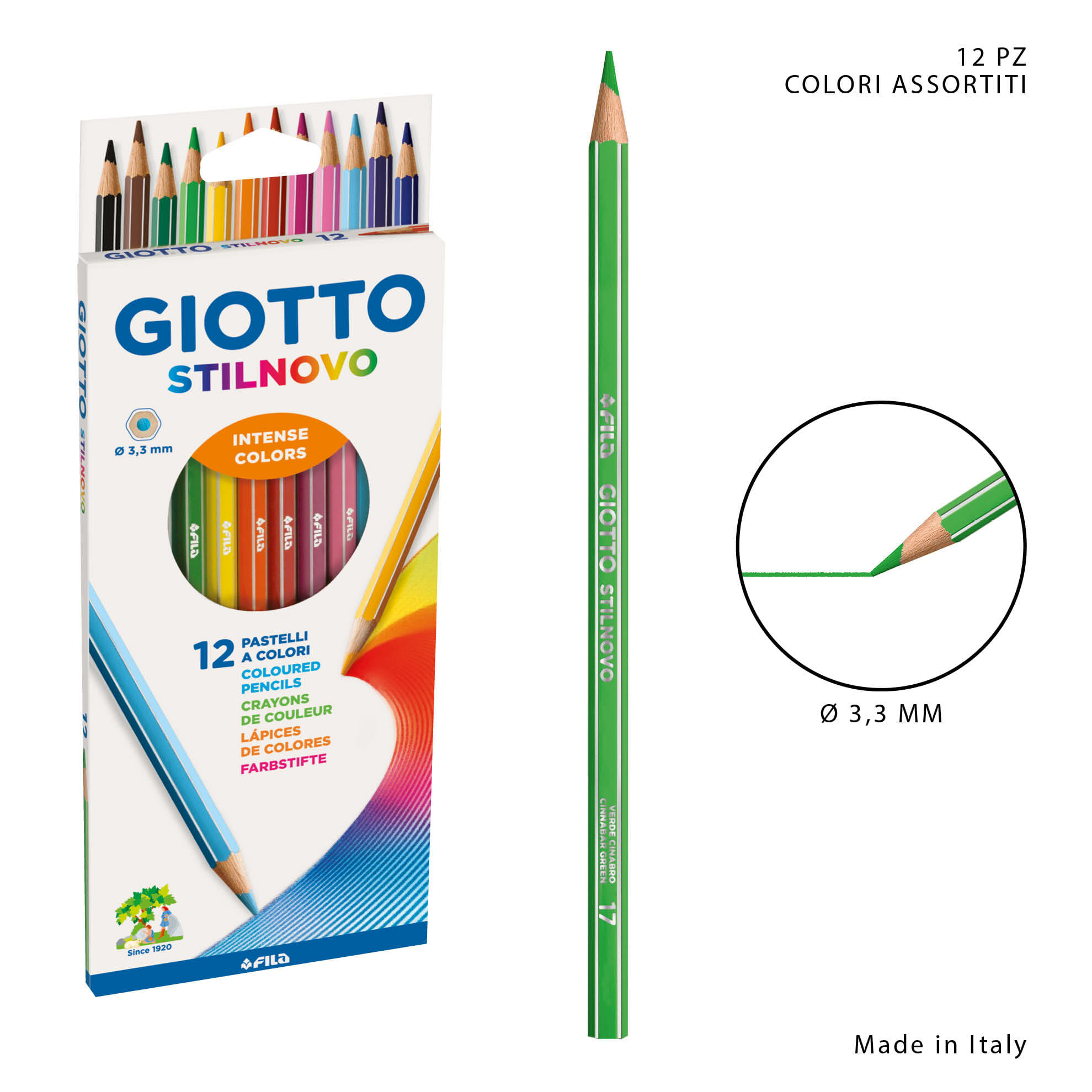 Giotto stilnovo matite colorate 12 pz